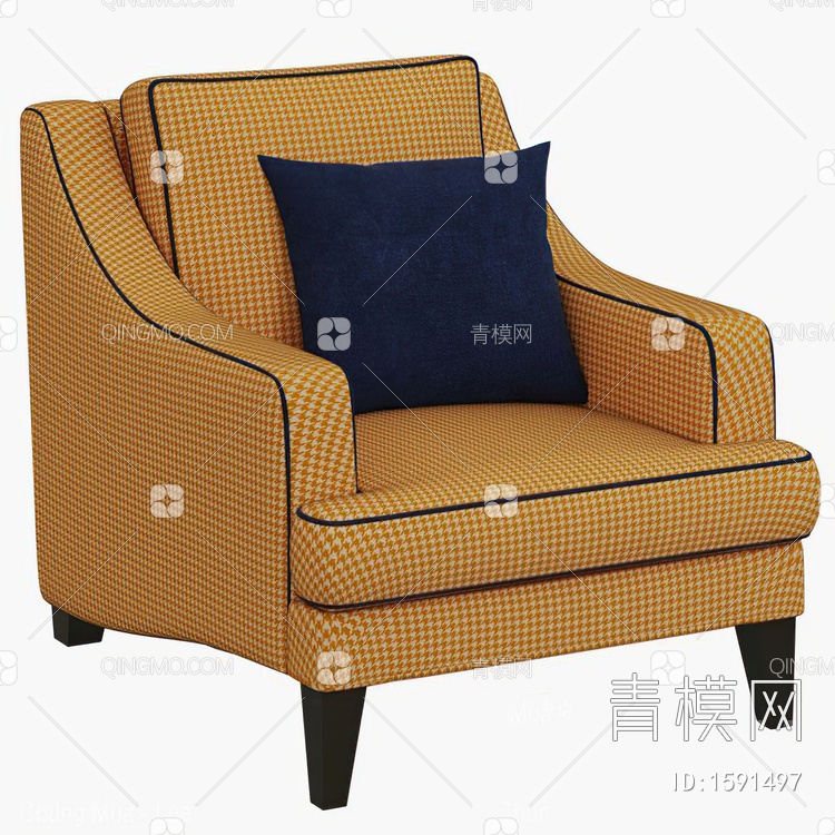 单人沙发3D模型下载【ID:1591497】