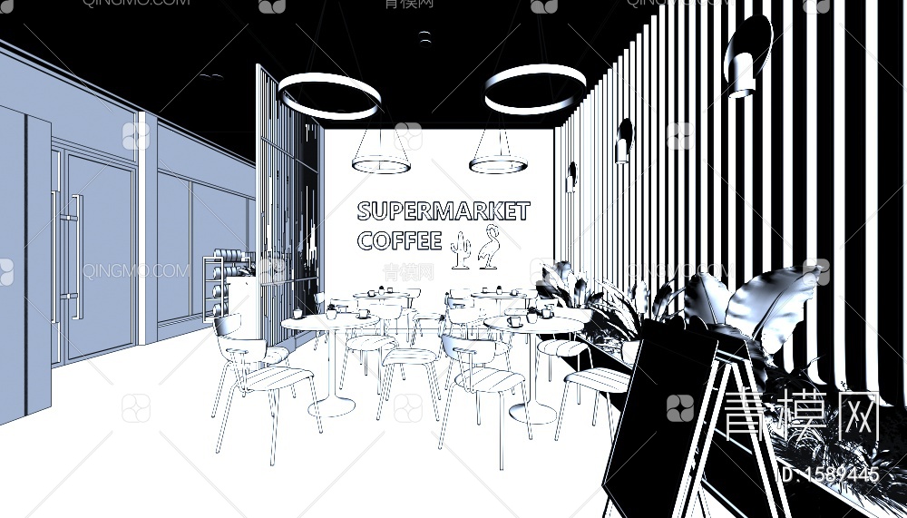 咖啡厅 超市3D模型下载【ID:1589445】