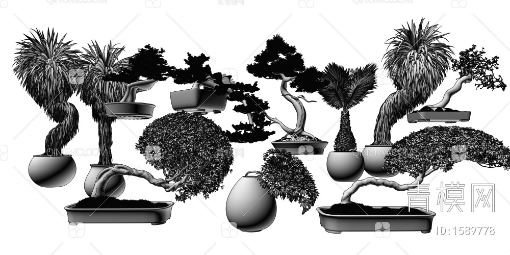 盆栽盆景3D模型下载【ID:1589778】