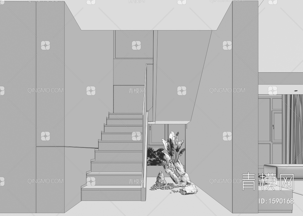 家居楼梯间3D模型下载【ID:1590168】