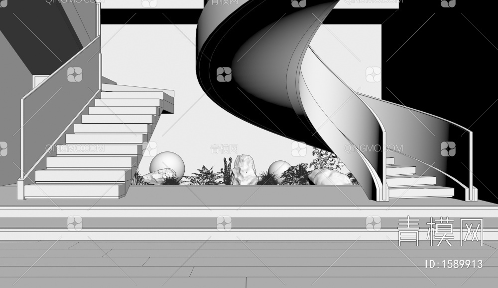 楼梯3D模型下载【ID:1589913】