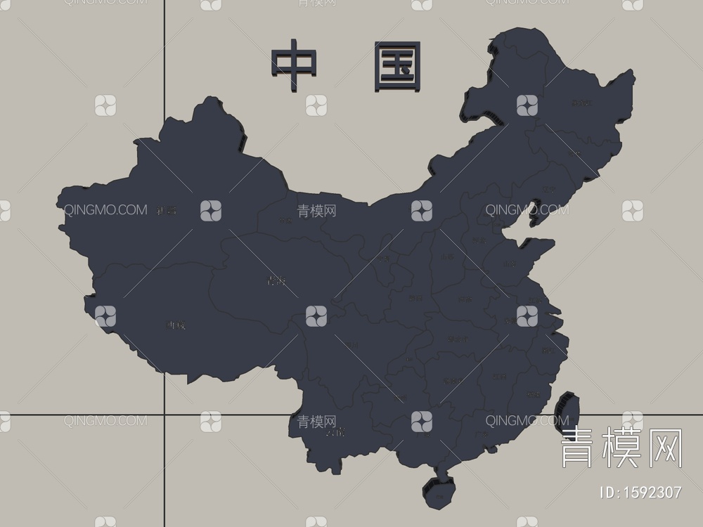 中国地图SU模型下载【ID:1592307】