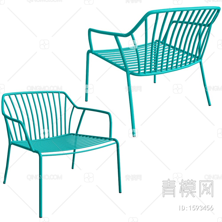Ada 湖蓝单椅3D模型下载【ID:1593456】