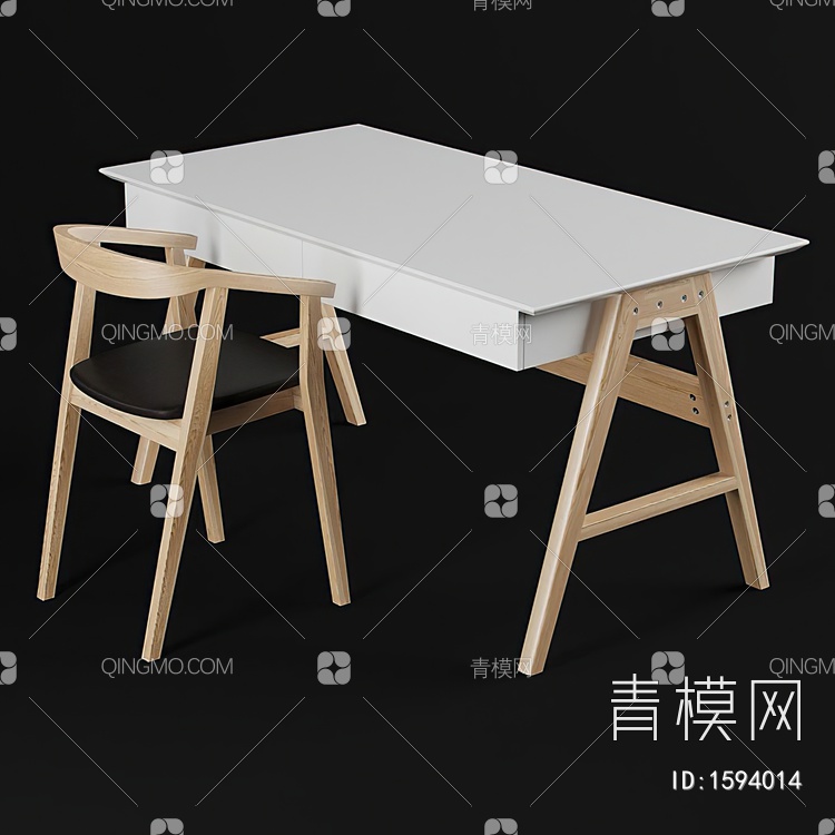 书桌椅3D模型下载【ID:1594014】