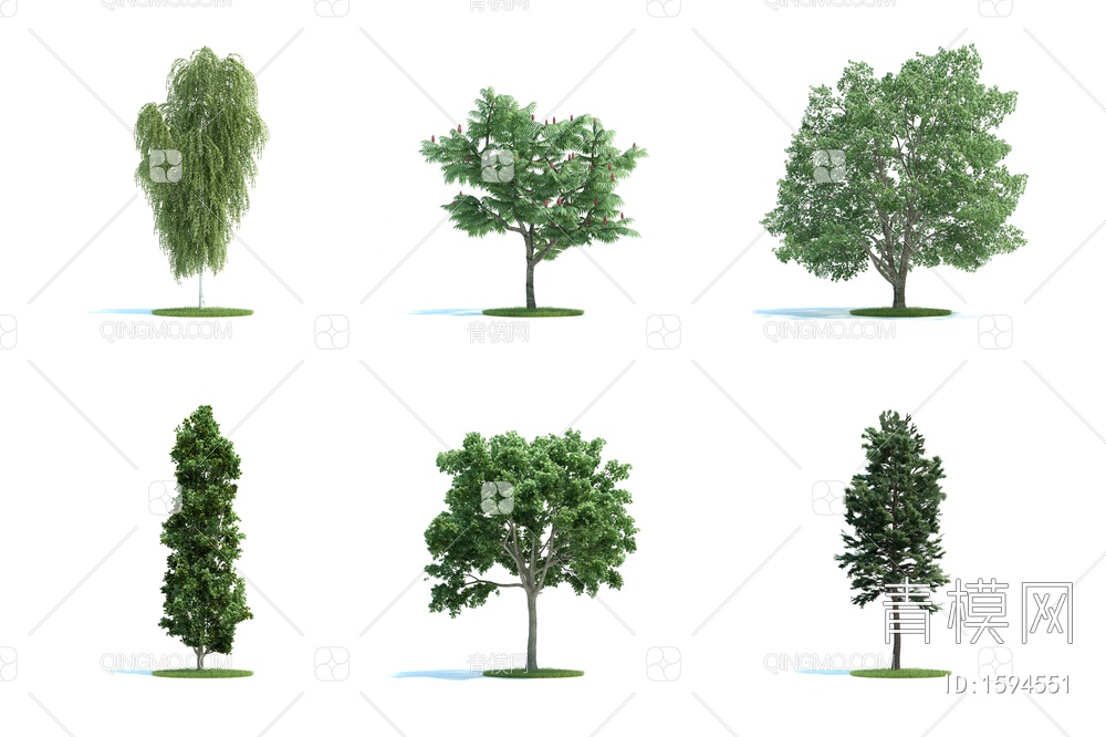 景观树木，户外树木，庭院树木3D模型下载【ID:1594551】