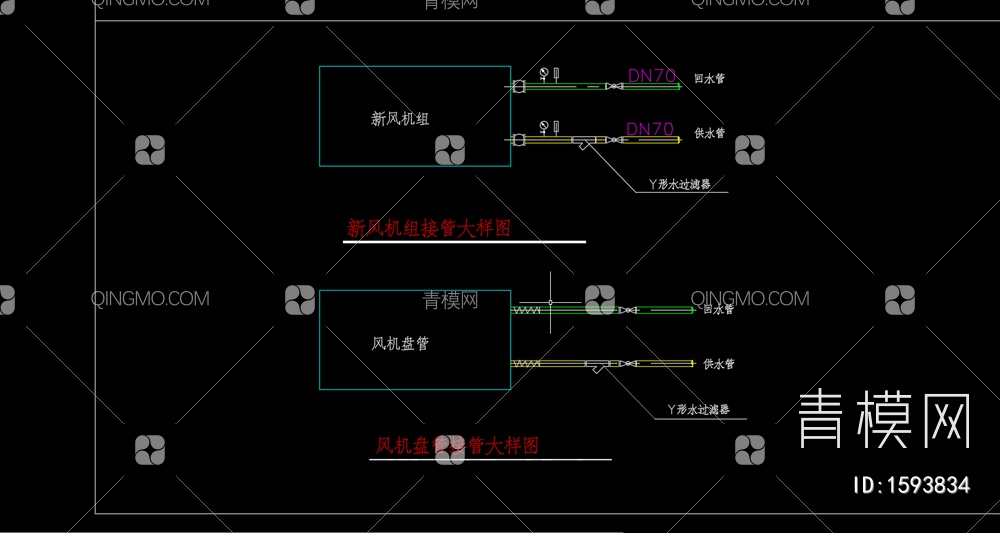 暖通常用详细大样图【ID:1593834】