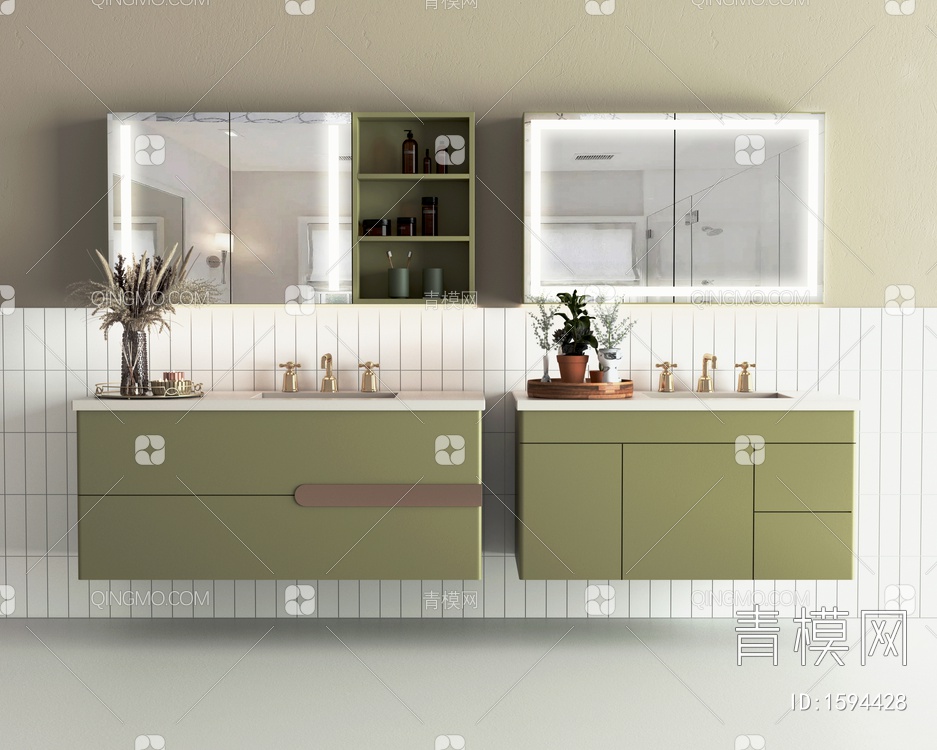 壁挂浴室柜3D模型下载【ID:1594428】