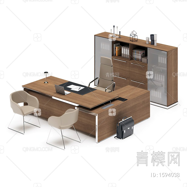 办公桌椅组合3D模型下载【ID:1594038】