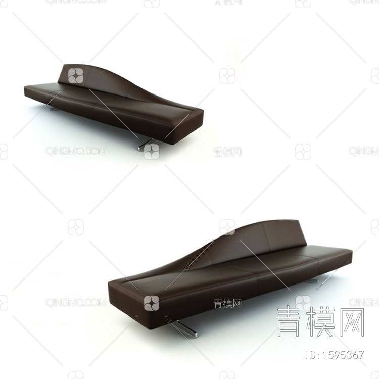 黑皮革沙发3D模型下载【ID:1595367】