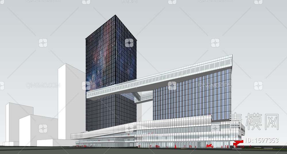超高层办公楼  总部办公 酒店  商业综合体SU模型下载【ID:1597353】