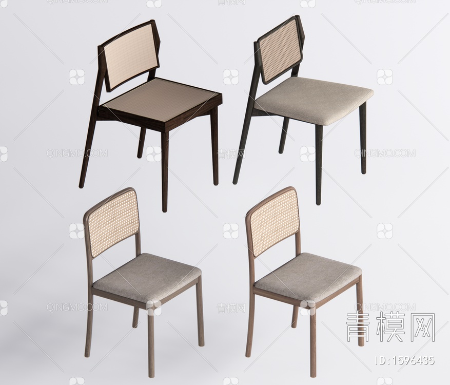 餐椅休闲椅SU模型下载【ID:1596435】