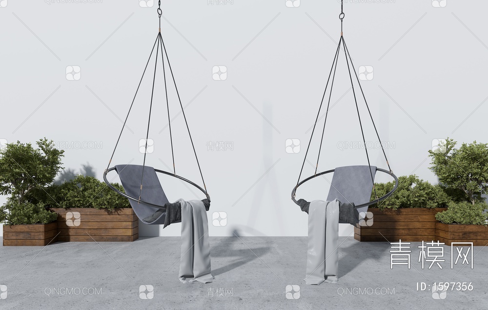 时尚吊椅吊椅极简吊椅吊椅木质花箱植物花箱桑拿板花箱室外花箱造型花箱3D模型下载【ID:1597356】