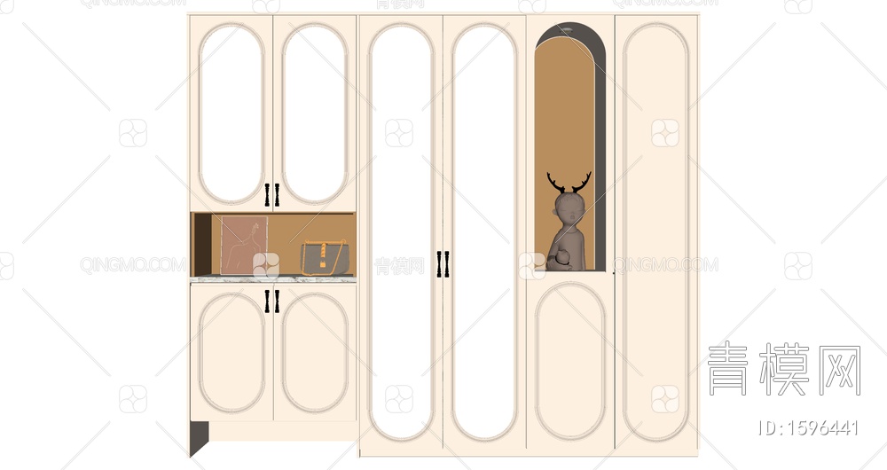 玄关柜 鞋柜SU模型下载【ID:1596441】