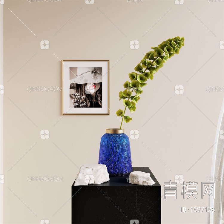 水培植物，玻璃瓶3D模型下载【ID:1597128】