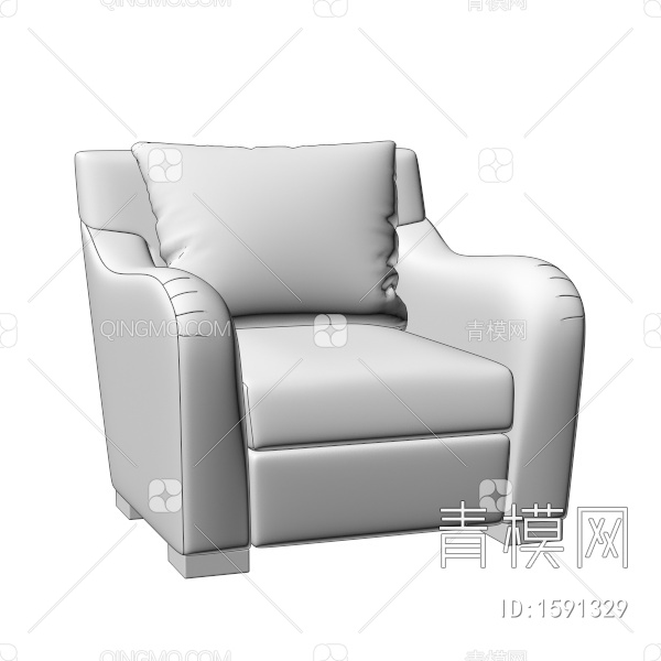 单人沙发3D模型下载【ID:1591329】