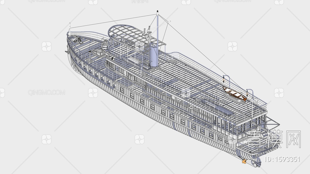 轮船SU模型下载【ID:1593351】