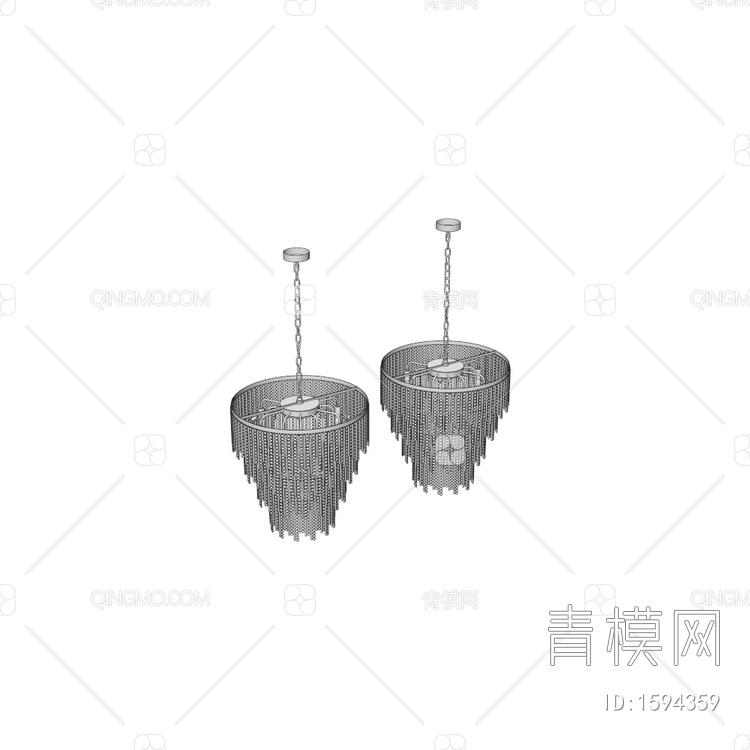 蛋糕裙水晶吊灯3D模型下载【ID:1594359】