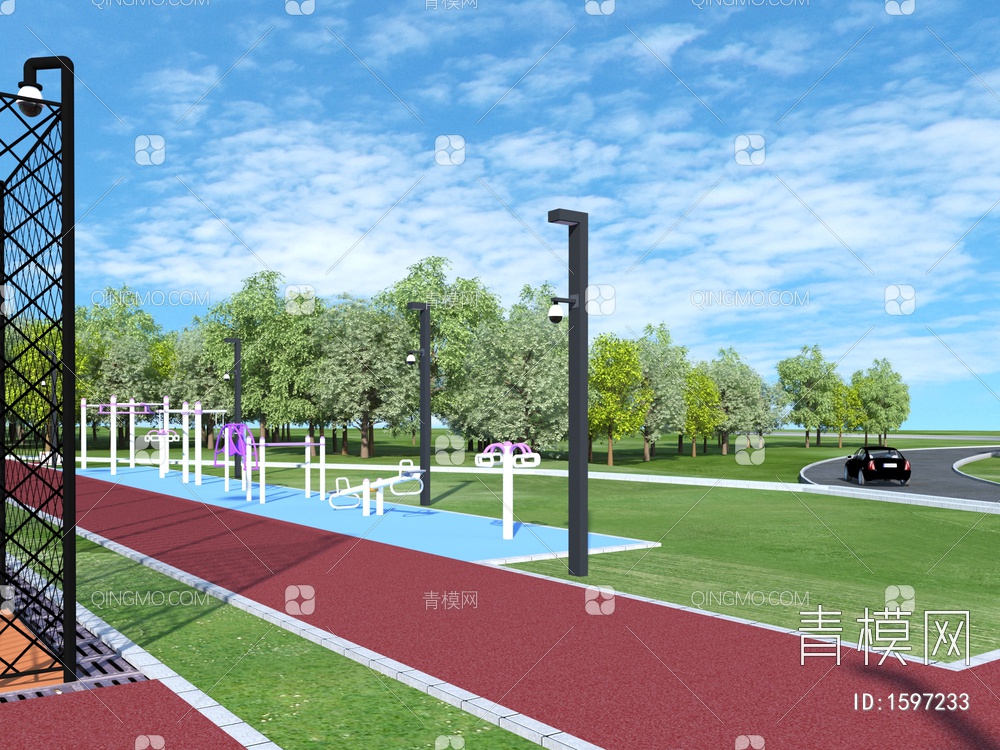 公园体育休闲区3D模型下载【ID:1597233】