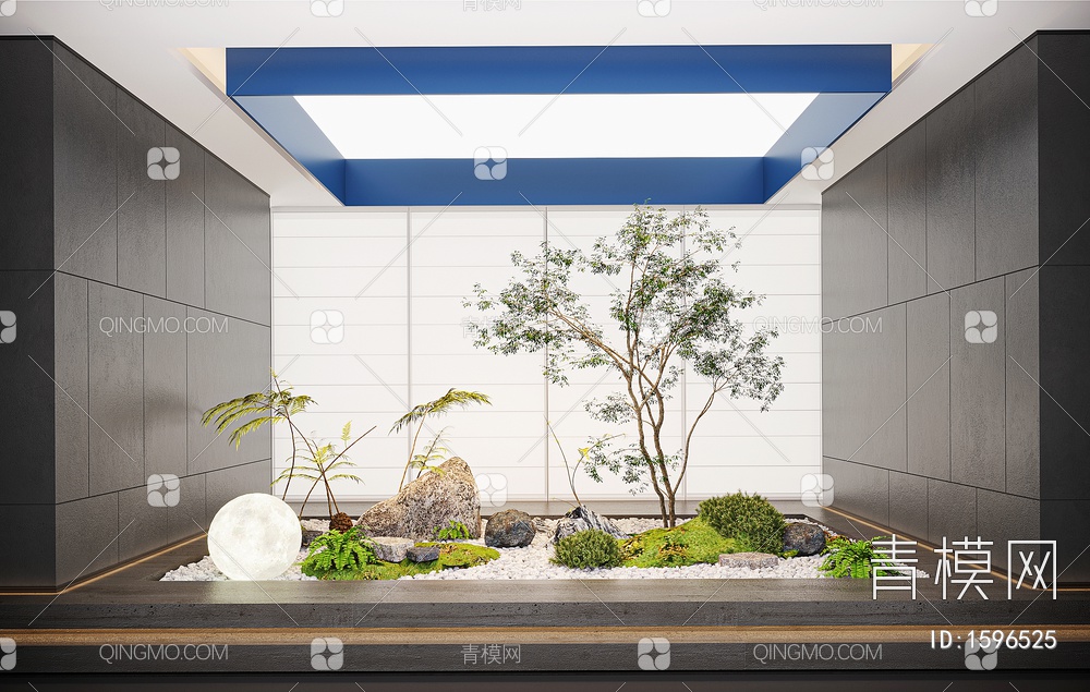室内景观 造景 植物3D模型下载【ID:1596525】