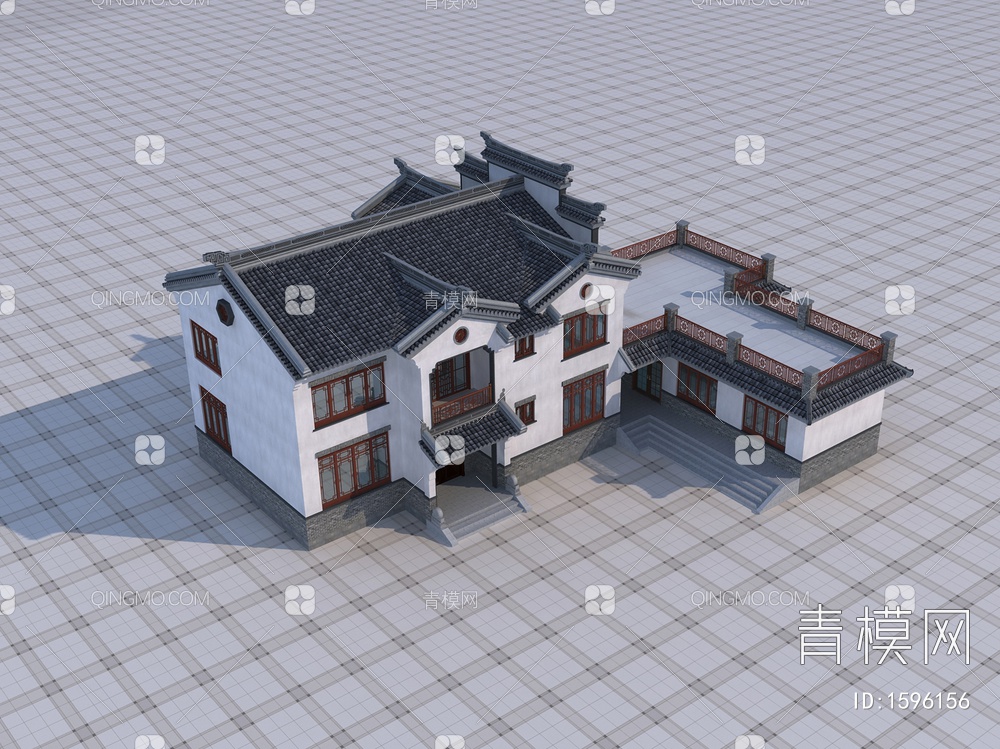 独栋小别墅3D模型下载【ID:1596156】