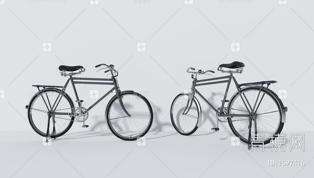 老式自行车 二八自行车3D模型下载【ID:1597416】