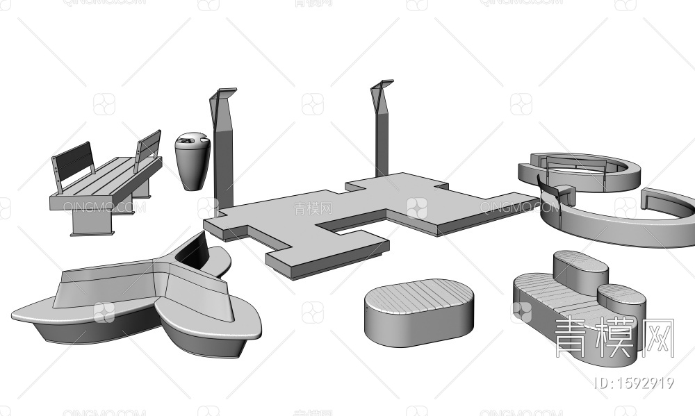 户外椅3D模型下载【ID:1592919】