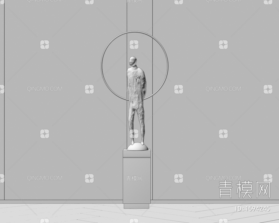 人物雕塑摆件3D模型下载【ID:1594245】