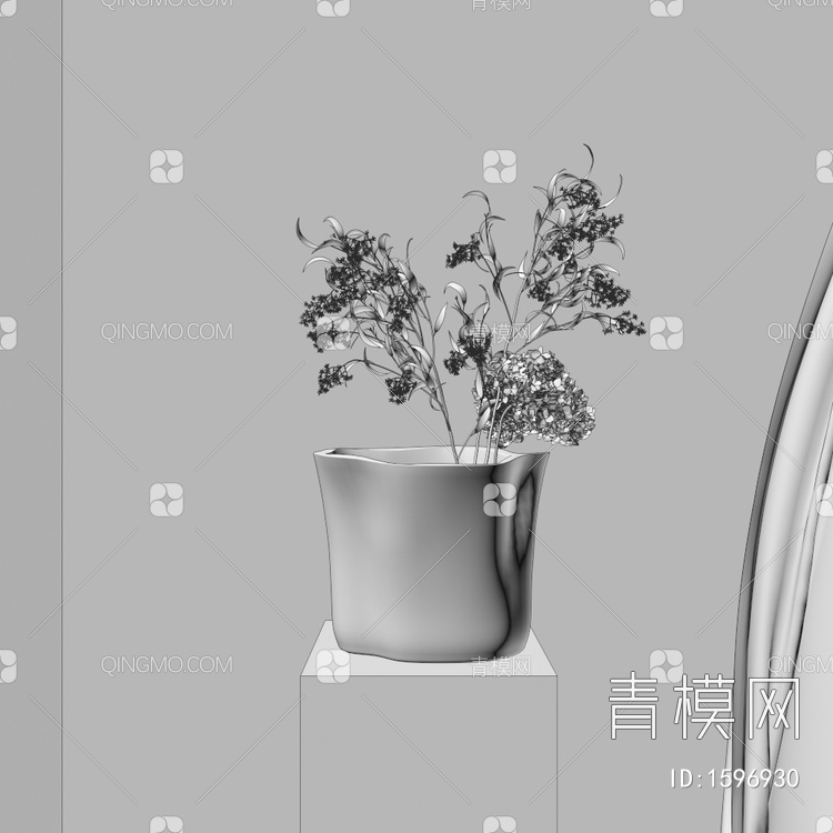 花盆，花艺，盆栽，摆设，饰品3D模型下载【ID:1596930】