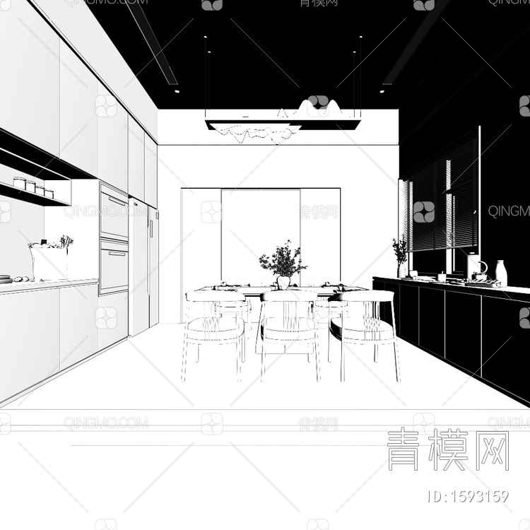 餐厅 厨房3D模型下载【ID:1593159】