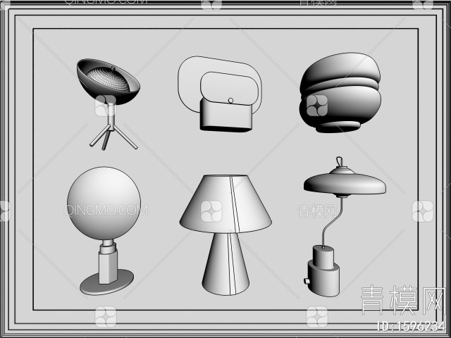 台灯组合3D模型下载【ID:1596234】