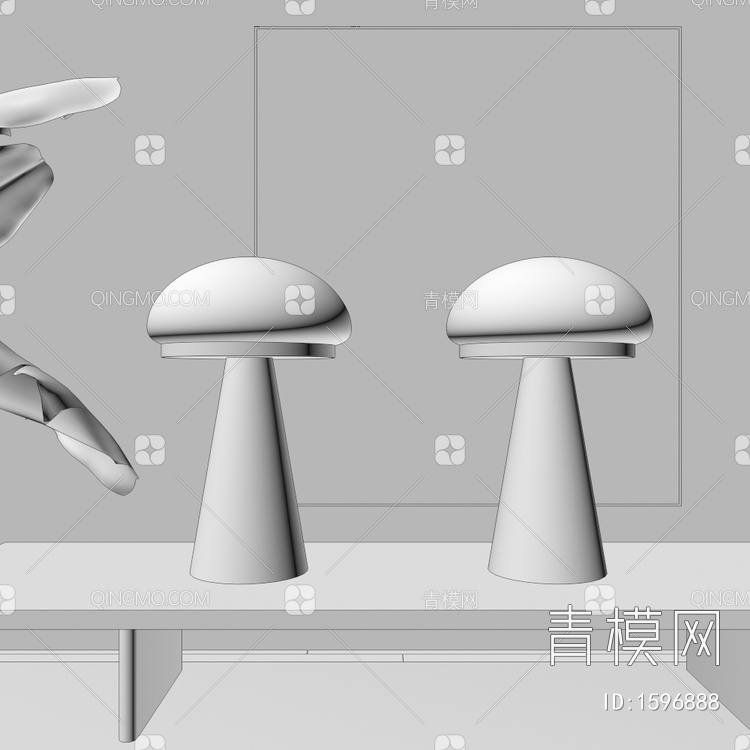 儿童台灯，蘑菇灯，卡通3D模型下载【ID:1596888】