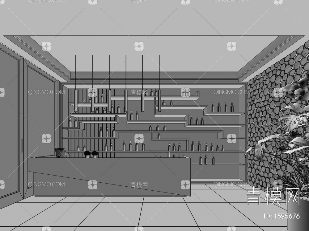 民宿前台3D模型下载【ID:1595676】