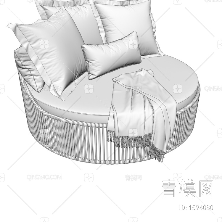 圆形沙发3D模型下载【ID:1594080】