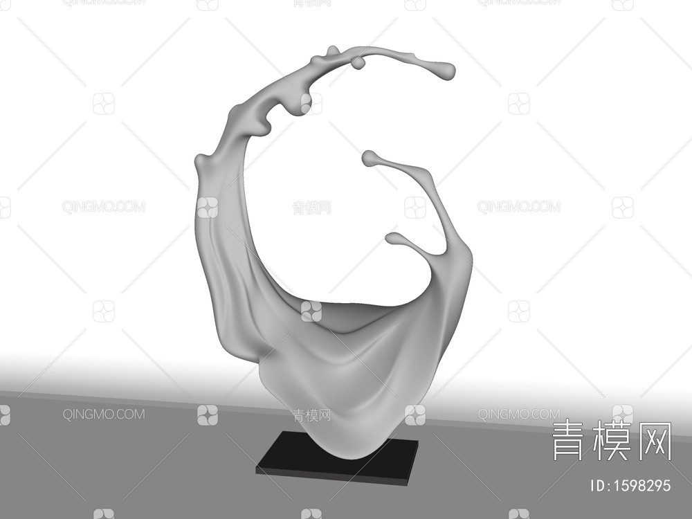 水滴雕塑 商业广场雕塑景观小品SU模型下载【ID:1598295】