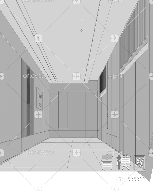 电梯间 公区3D模型下载【ID:1585338】