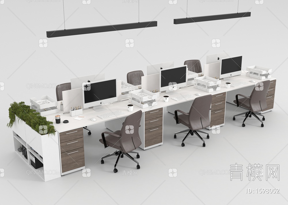 办公桌椅组合3D模型下载【ID:1598052】
