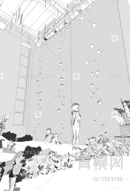 儿童攀爬墙3D模型下载【ID:1593198】