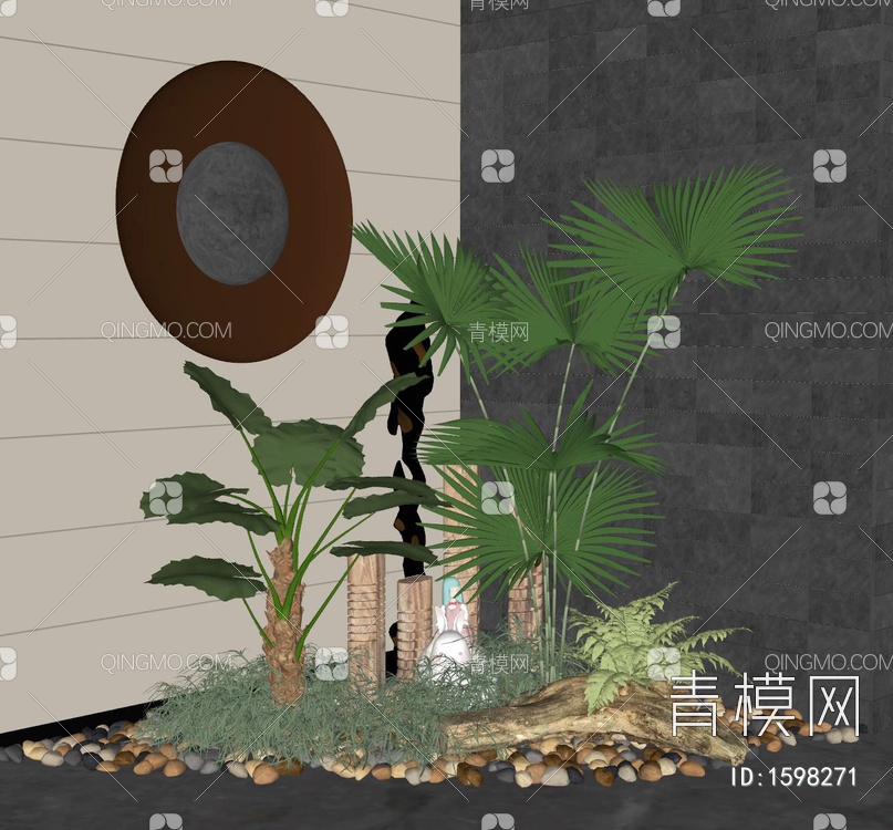 室内植物景观造景SU模型下载【ID:1598271】