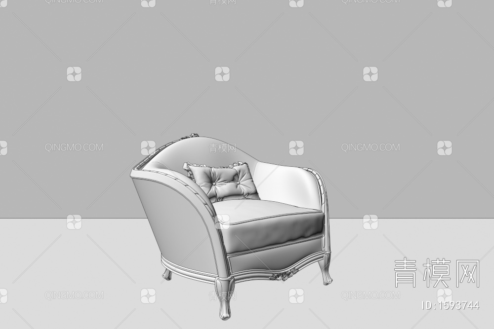 单人沙发3D模型下载【ID:1593744】