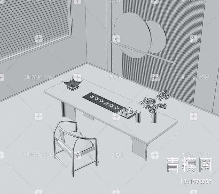 茶桌椅3D模型下载【ID:1598952】
