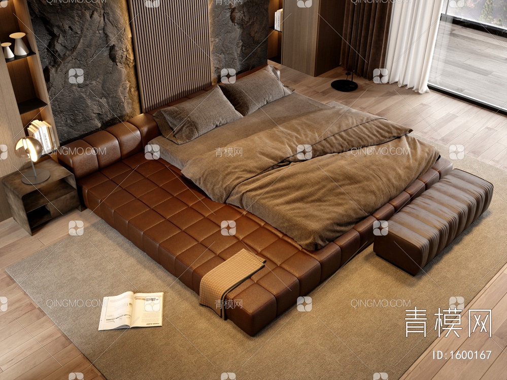Minotti 米洛提 双人床3D模型下载【ID:1600167】