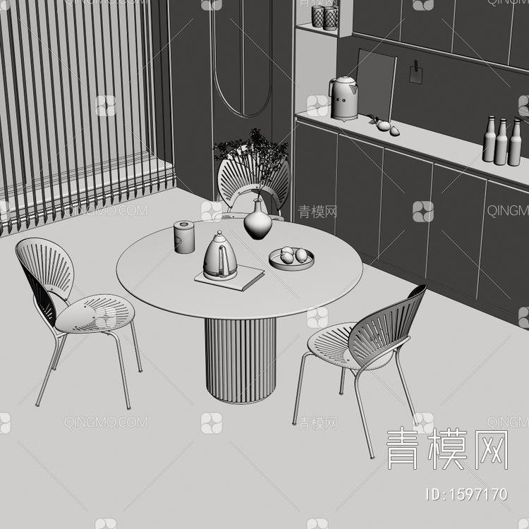 餐桌椅3D模型下载【ID:1597170】
