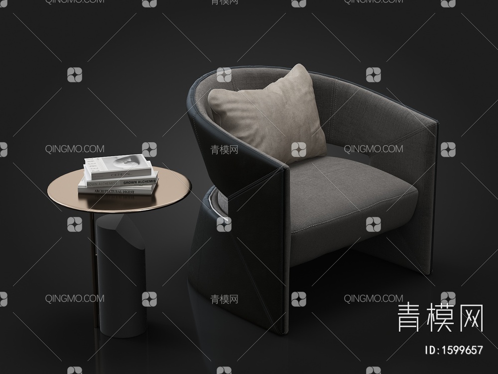 单人沙发3D模型下载【ID:1599657】