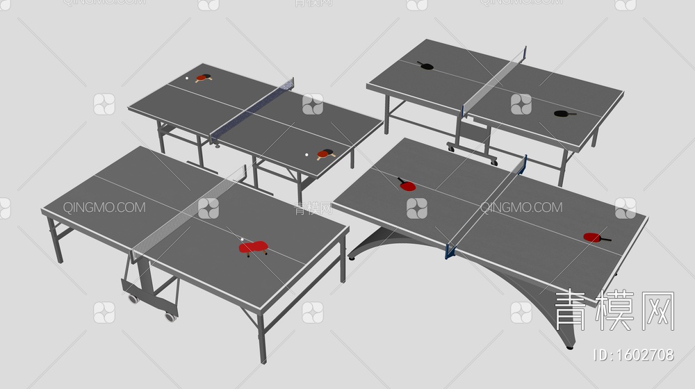 乒乓球台 乒乓球桌SU模型下载【ID:1602708】
