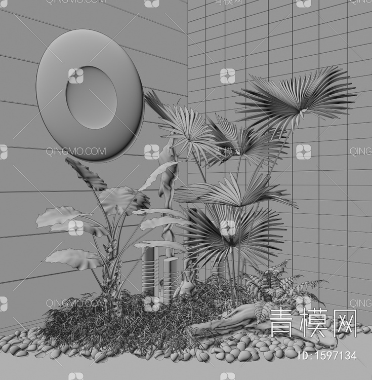 室内植物 景观造景3D模型下载【ID:1597134】