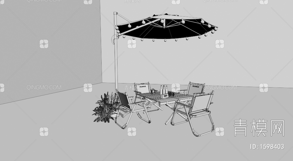 露营风户外桌椅3D模型下载【ID:1598403】