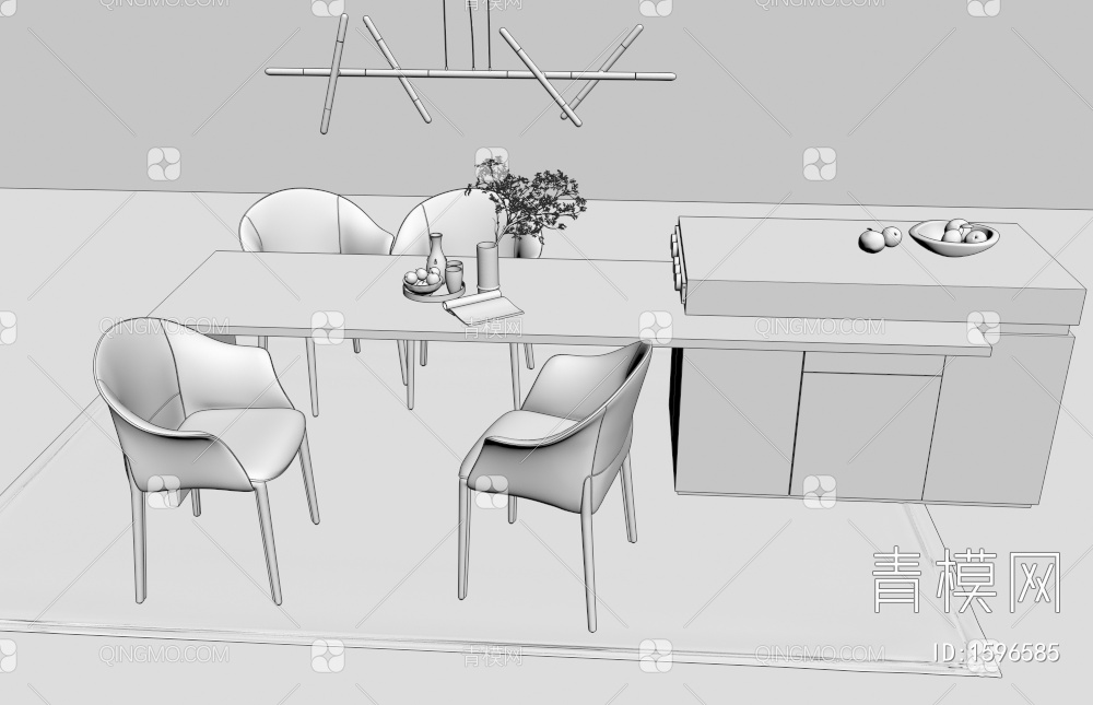 餐桌椅3D模型下载【ID:1596585】