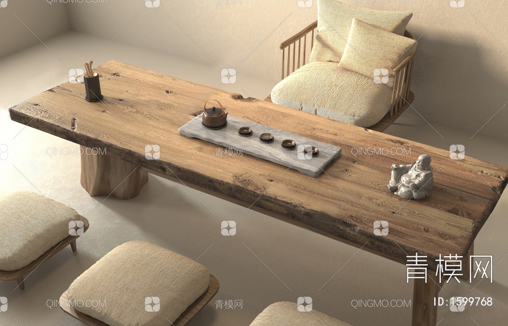 茶桌椅组合3D模型下载【ID:1599768】