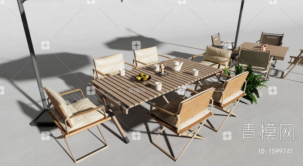 户外桌椅 露营桌椅 露营风3D模型下载【ID:1599741】