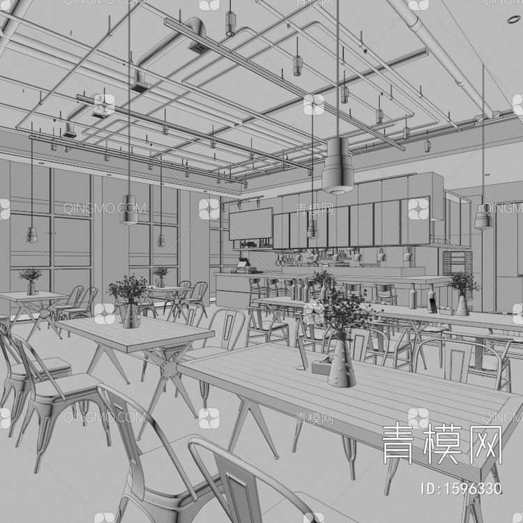咖啡厅 咖啡店 奶茶店 甜品店 西餐厅 酒吧 咖啡店吧台3D模型下载【ID:1596330】